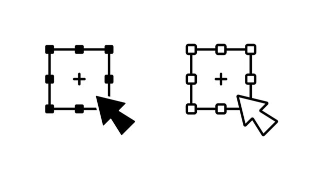 Transform Cursor icon. outline glyph flat filled line style