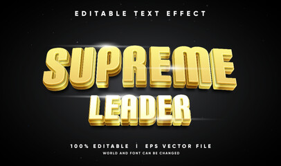 Fototapeta premium supreme leader 3d vector text effect with modern style