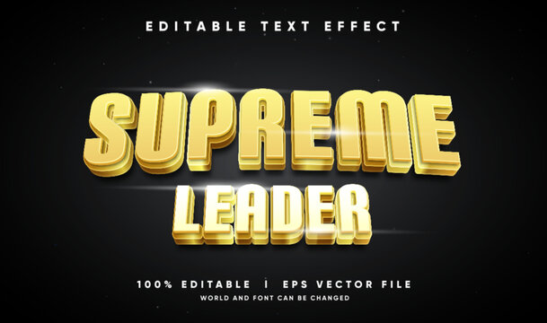 supreme leader 3d vector text effect with modern style