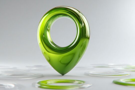 Green location pin icon symbol.