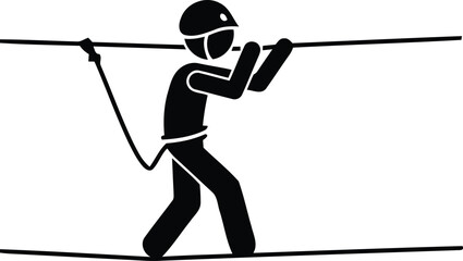 High ropes course adventure activity icon © iankmuin