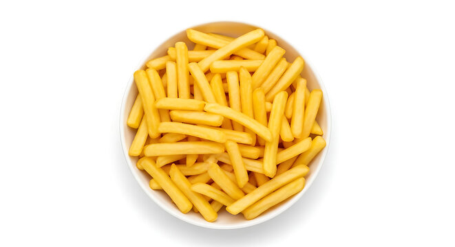 Bowl of crispy french fries with fast food with junk food with side dish