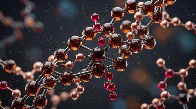 Abstract DNA chain 3D molecular background
