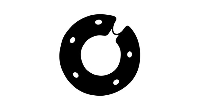 Black Metal Broken Gasket or Washer.