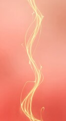 Obraz premium A sophisticated abstract background featuring soft coral hues and shimmering gold vapor trails swirling gracefully in a minimal layout, dreamy, movement, gradient