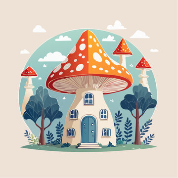 Whimsical Mushroom House with Fairy Tale Charm