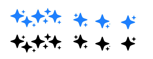 Fototapeta premium AI Sparkle Icons – Clean 4-Point Star Vector Set for UI/UX and Creative AI Features