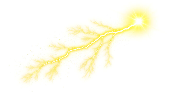 Abstract yellow lightning bolt effect