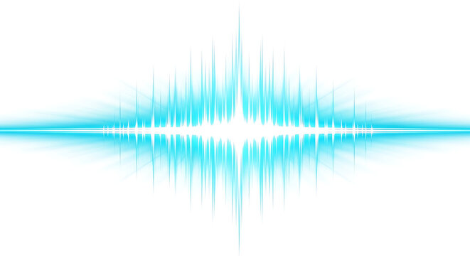 Blue sound wave frequency visualization