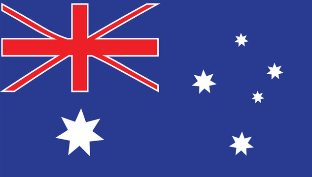 Australian flag vector illustration, official national flag of Australia with Southern Cross and Commonwealth Star, blue ensign graphic for patriotic events