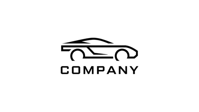 Minimalist sports car logo design with company name Vector