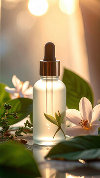 Essential oil dropper bottle skincare natural cosmetic floral sunlight Essential oil dropper bottle skincare natural cosmetic floral sunlight