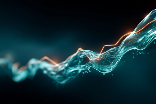 Abstract Energy Flow: A dynamic, swirling composition of ethereal lines and vibrant colors portrays the flow of energy. The image shows a representation of the intangible force.