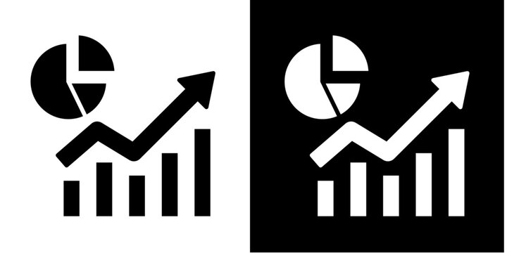 Market Share  Icon Set White Glyph Style Collection