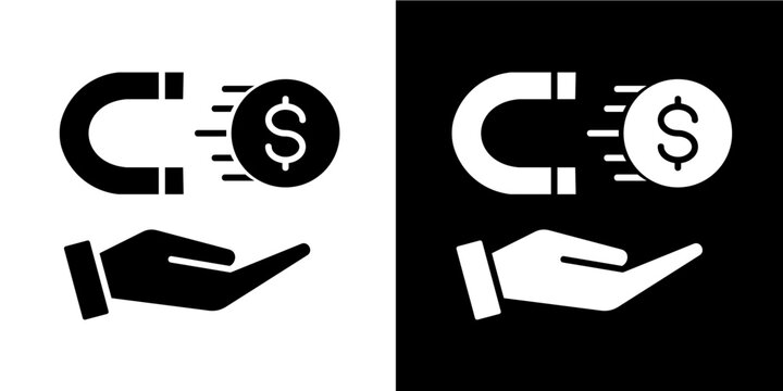 Demand Generation  Icon Set White Glyph Style Collection