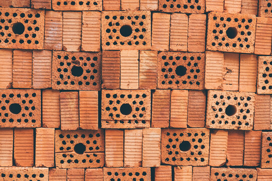 Stacked Red Bricks Background