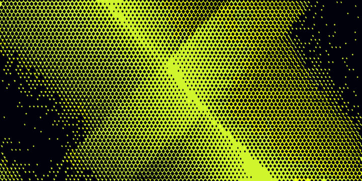 halftone pattern in lime green and black