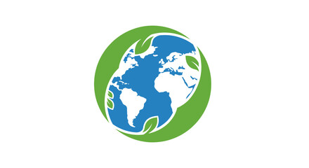Fototapeta premium Earth Globe with Green Leaves.