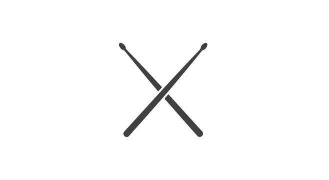 Crossed Drumsticks on White Background.