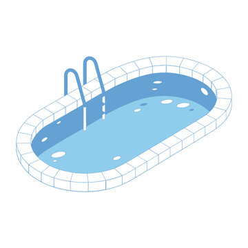 swimming pool with tiled edge and ladder