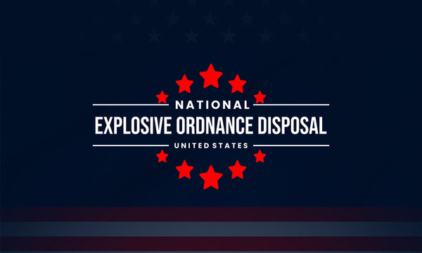 Title 2:
USA Military EOD Badge with Stars Patriotic Background