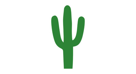 Obraz premium Simple Green Cactus Illustration Isolated White.