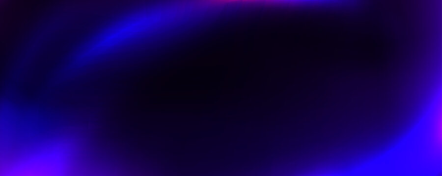 Purple blue neon light leak background. Old film bokeh flare overlay. Vintage photo filter texture. Exposed saturated photography effect wallpaper. Vector aged blur ultraviolet gradient leak backdrop