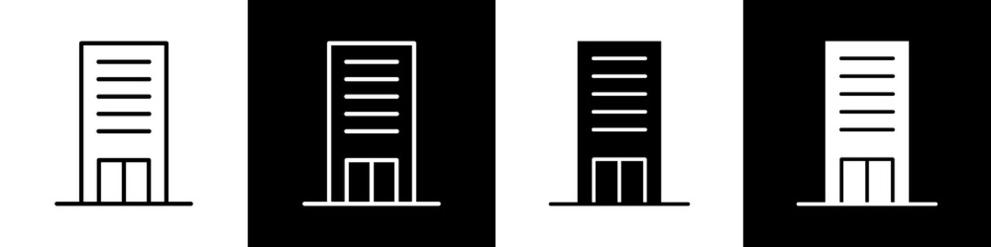 Office black and white icon design concept