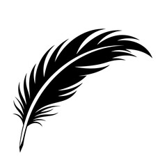 Obraz premium Elegant black bird feather silhouette isolated on white background