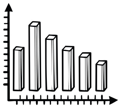 Hand Drawn Bar Chart Illustrating Decreasing Data Trends Over Time