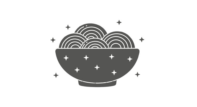 Bowl of Noodles with Star Pattern.
