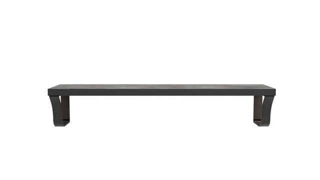 Minimalist Black Bench on Black Background