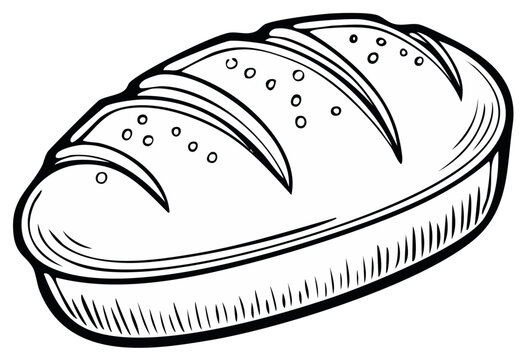 Illustrated loaf of bread in a basket