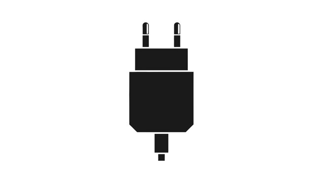 Black Travel Adapter Plug with USB Port.