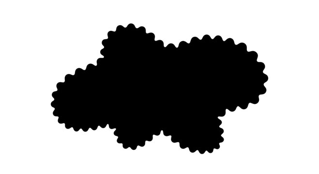 Black Fractal Shape with Intricate Edges.
