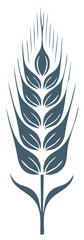 Obraz premium Stylized illustration featuring a stalk of wheat with leaves, ideal for design, agriculture, and organic themes