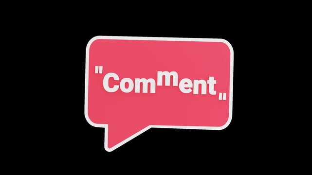 3D Comment Speech Bubble | Alpha Channel