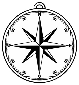 Vintage Compass Rose Illustration Navigation Direction Adventure