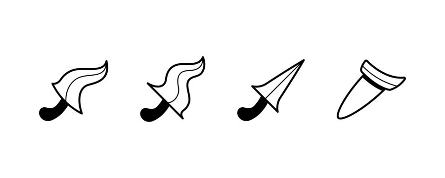 Simple keris icon isolated on white background.