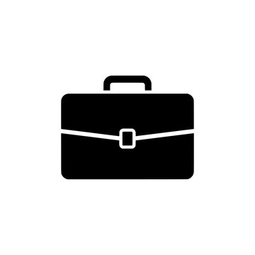 A professional briefcase silhouette against a clean white background