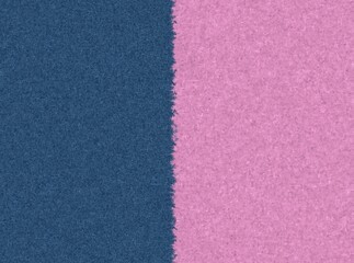 Fototapeta premium Textured split design in deep blue and soft pink with rough natural dividing edge