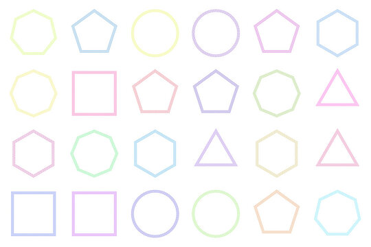 Pastel Geometric Shapes Grid for Early Childhood Education and Preschool Math Learning