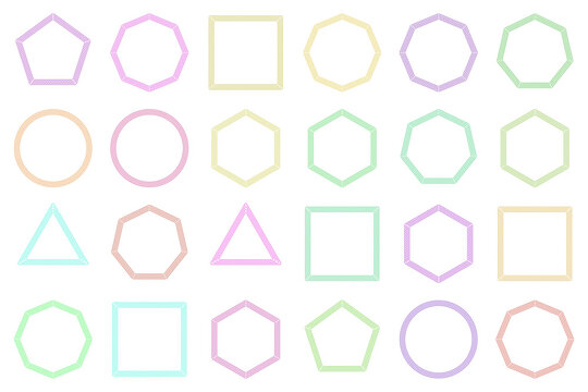 Pastel Geometric Shapes Grid for Preschool Education and Shape Recognition Learning