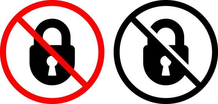 no access security lock prohibition flat design vector illustration