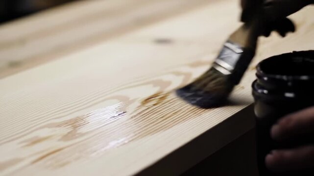 Applying Wood Stain with a Brush