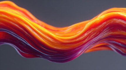 Obraz premium Vibrant Flow of Colorful Abstract Waves in Orange and Purple Tones with Smooth Fluid Texture and Dynamic Movement
