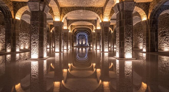 Monumental Underground Cathedral Carved from Solid Rock Salt