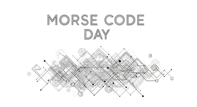 Celebrating Morse Code Day with a vector illustration featuring dot-dash signals, a communication code, and a telegraph communication concept against a clean white background