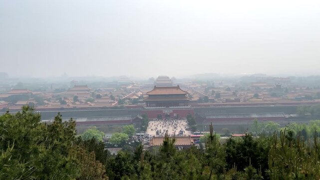 High angle view of the Forbidden City in Beijing