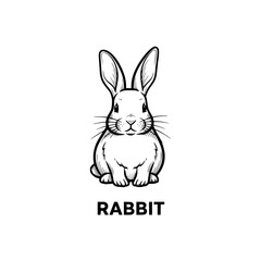 Fototapeta premium Cute rabbit drawing